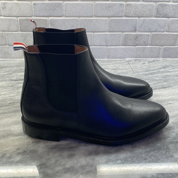 Thom Browne Stunning Leather Black Dress Boots Size 12. New In Box - Picture 7 of 11